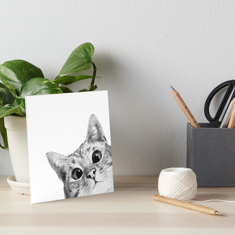sneaky cat Art Board Print