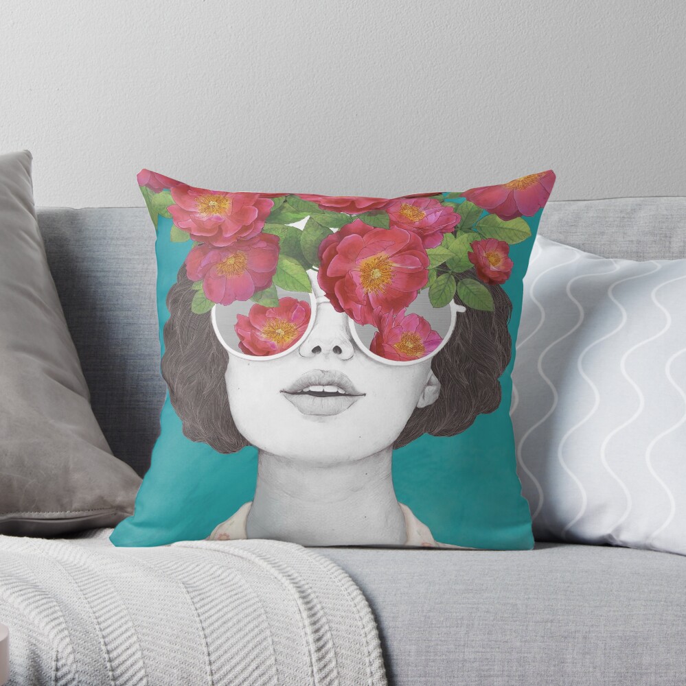 Der Optimist // Rose getönte Brille Dekokissen