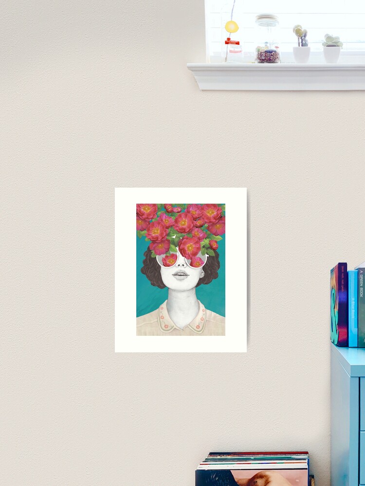 Thumbnail 2 of 3, Art Print, The optimist // rose tinted glasses designed and sold by lauragraves.