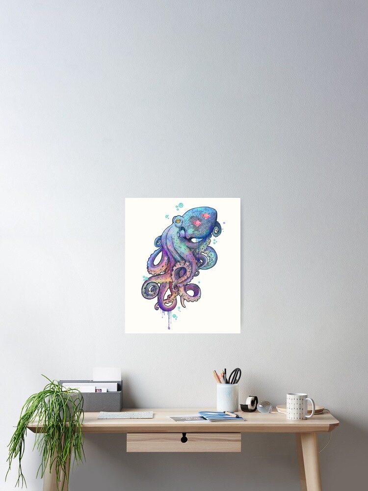 Thumbnail 2 of 3, Poster, octopus designed and sold by lauragraves.