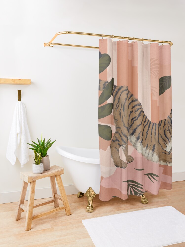 Alternate view of Easy Tiger Shower Curtain