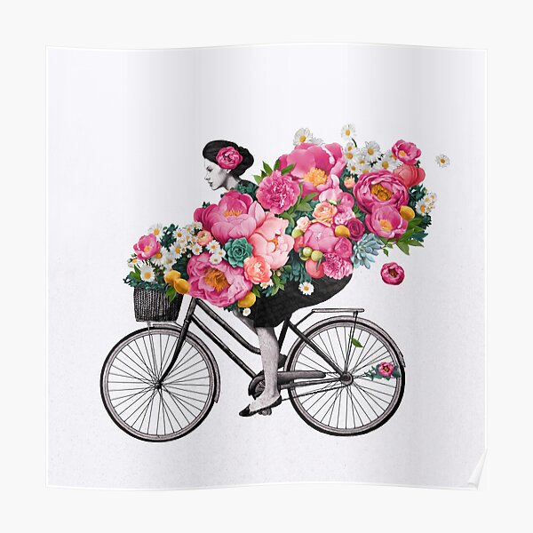 floral bicycle Poster