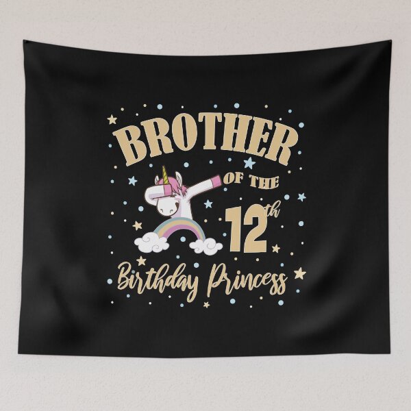 Item preview, Brother Of The 12th Birthday Princess Unicorn 12 Years Old design designed and sold by Grabitees.
