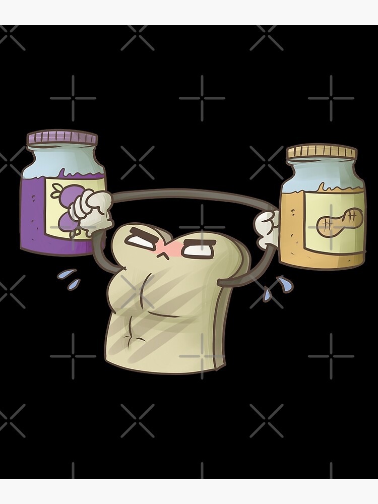 "Funny Peanut Butter Jelly Workout, Gym and Fitness Design" Poster by