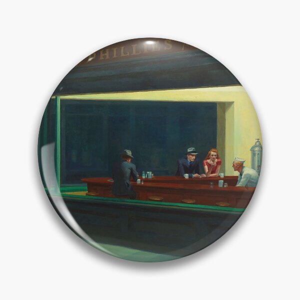 AMERICAN ARTIST. Edward Hopper, Nighthawks, 1942. Pin