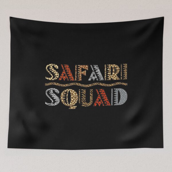 Item preview, Safari Squad Zebra Giraffe Leopard Animal Pattern Text Funny African Savanna trip  designed and sold by alenaz.
