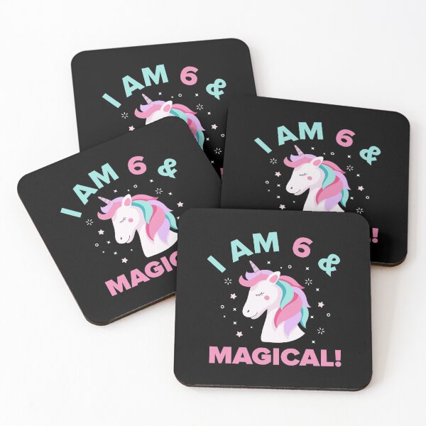 Item preview, I Am 6 And Magical - Sixth Birthday Unicorn print designed and sold by RedmonsDesigns.