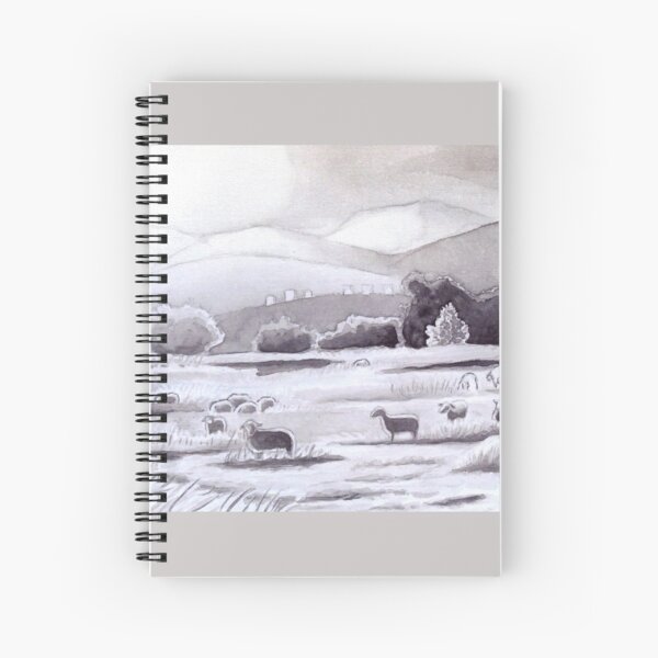Countryside Charming Sheep in Ibiza Spiral Notebook