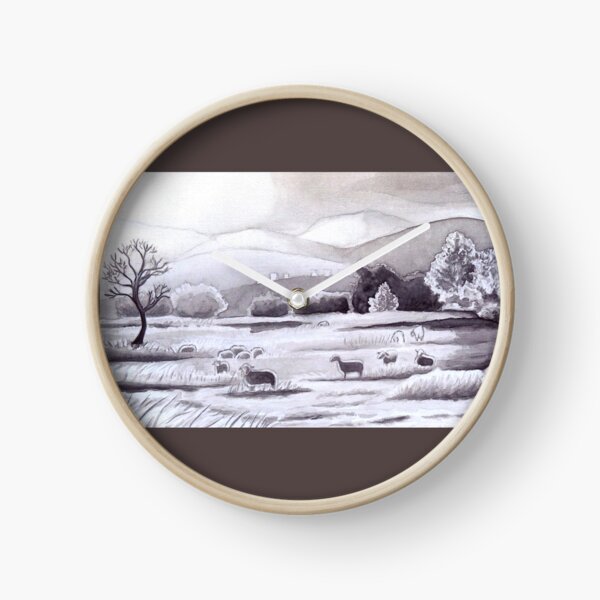 Countryside Charming Sheep in Ibiza Clock