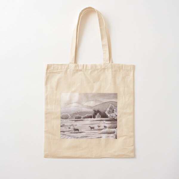 Countryside Charming Sheep in Ibiza Cotton Tote Bag
