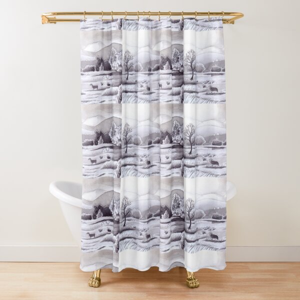 Countryside Charming Sheep in Ibiza Shower Curtain