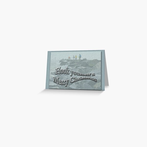 Jetty Fishing Christmas Card Greeting Card