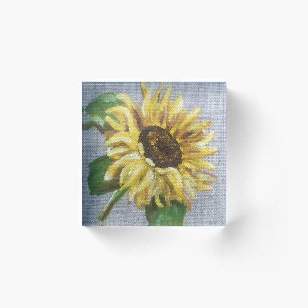 Sun Flower Oil Painting by Angela Brown Art Acrylic Block