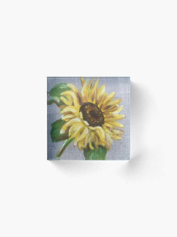 Alternate view of Sun Flower Oil Painting by Angela Brown Art Acrylic Block