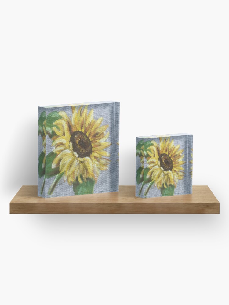 Alternate view of Sun Flower Oil Painting by Angela Brown Art Acrylic Block