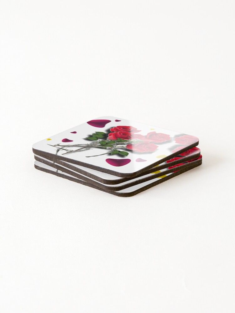 Thumbnail 4 of 5, Coasters (Set of 4), Barbed Wire Roses designed and sold by Clickcreations.