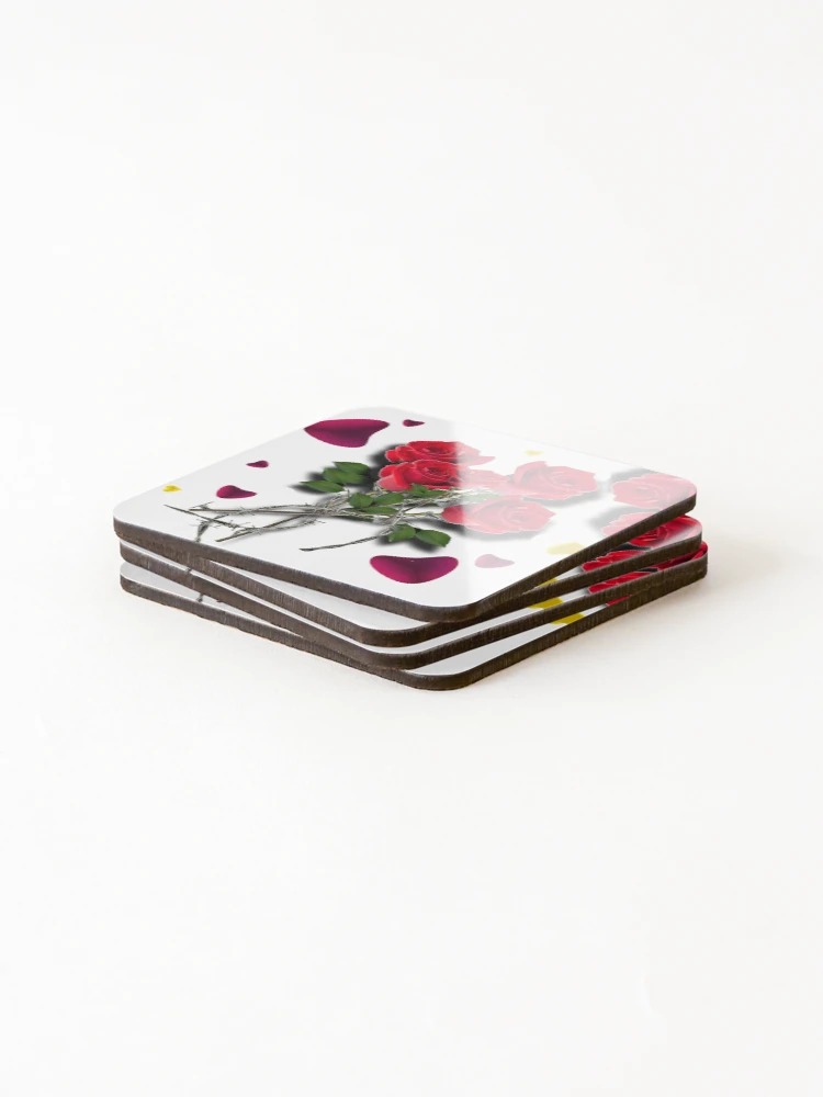 Thumbnail 4 of 5, Coasters (Set of 4), Barbed Wire Roses designed and sold by Clickcreations.