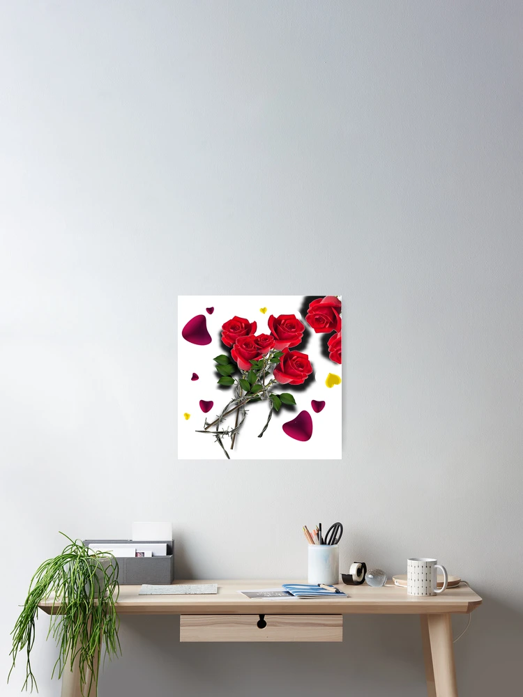 Thumbnail 2 of 3, Poster, Barbed Wire Roses designed and sold by Clickcreations.