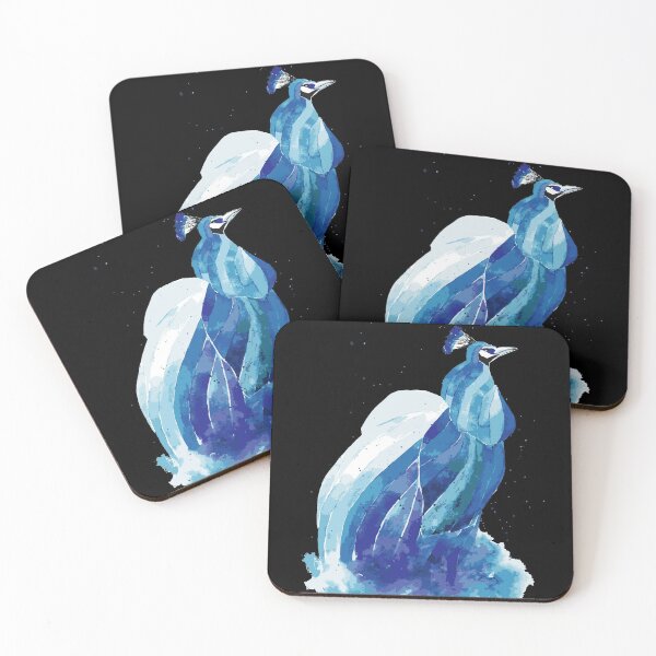 Item preview, Royal Blue Peacock (Black) designed and sold by Aquarela1.