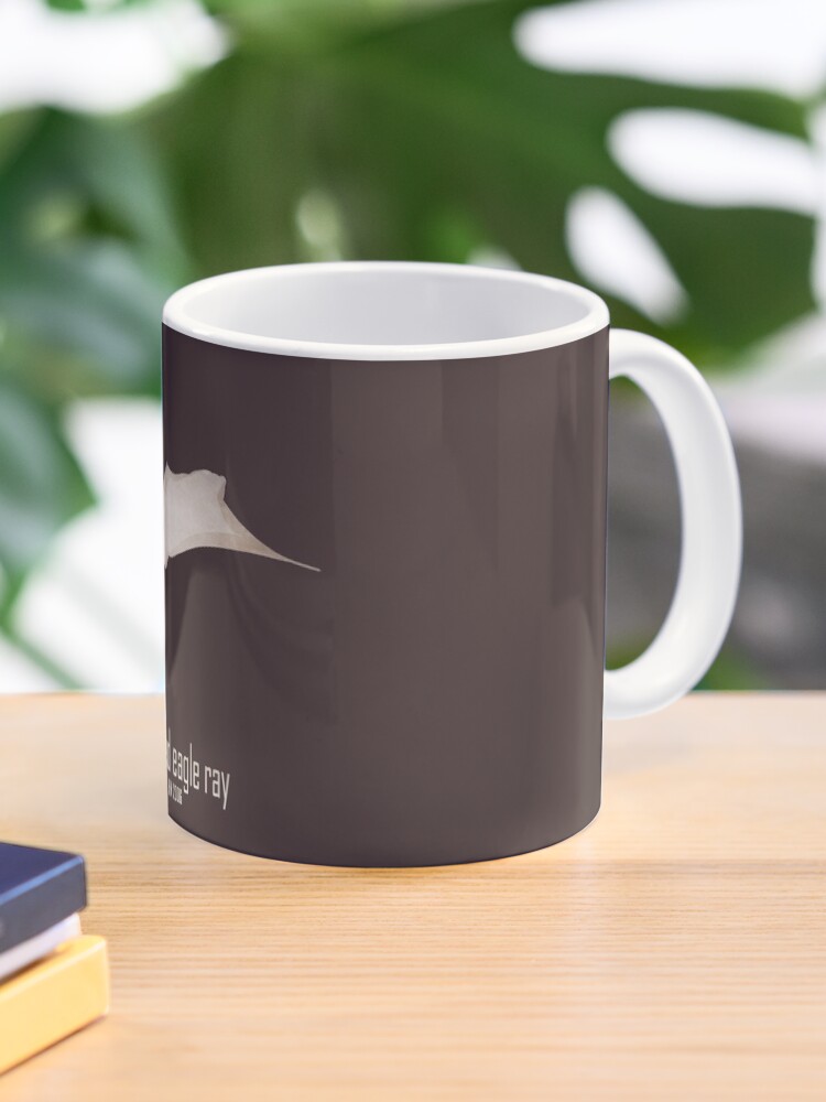 Thumbnail 1 of 6, Coffee Mug, Mottled eagle ray - Endangered and extinct species (dark background) designed and sold by 12images.