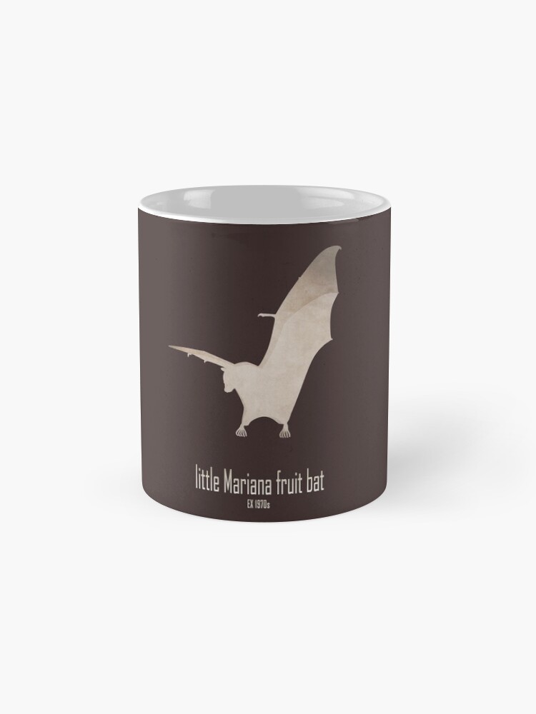 Thumbnail 4 of 6, Coffee Mug, Little Mariana fruit bat - Endangered and extinct species (dark background) designed and sold by 12images.