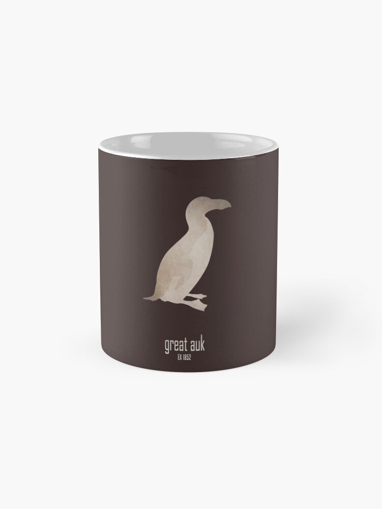 Thumbnail 4 of 6, Coffee Mug, Great auk - Endangered and extinct species (dark background) designed and sold by 12images.