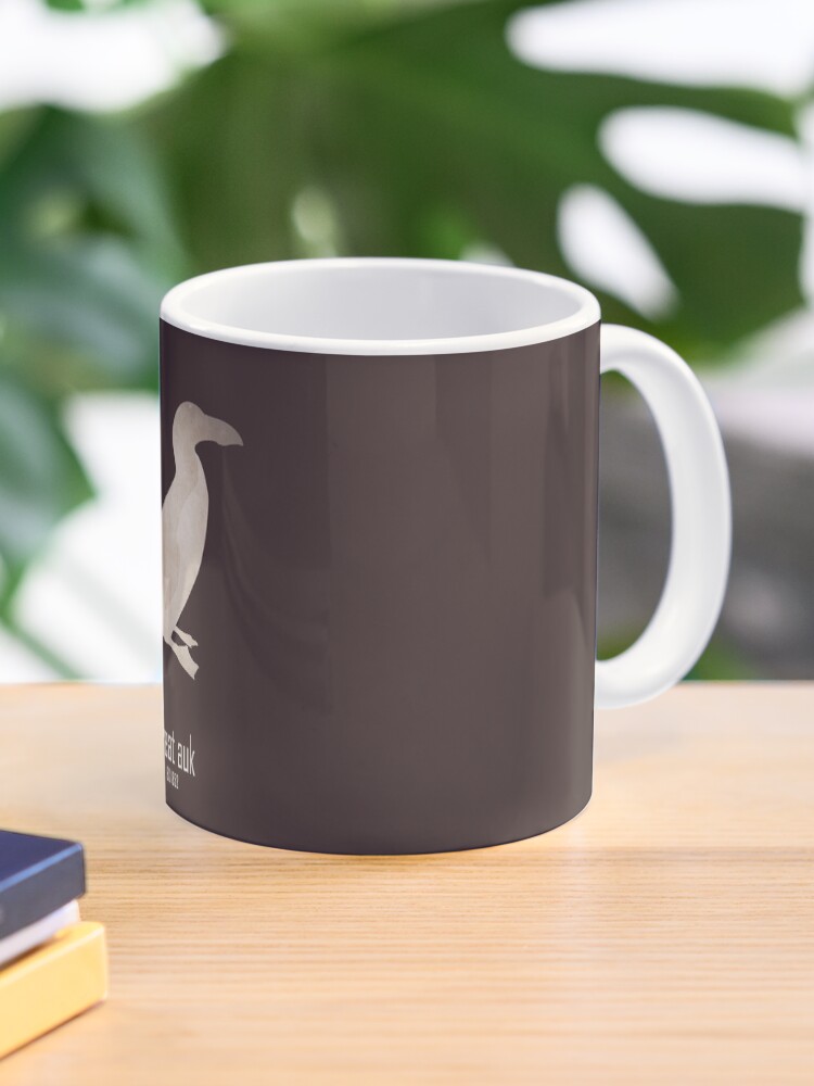 Thumbnail 1 of 6, Coffee Mug, Great auk - Endangered and extinct species (dark background) designed and sold by 12images.