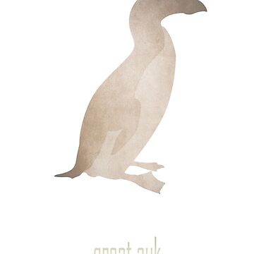 Artwork thumbnail, Great auk - Endangered and extinct species (dark background) by Moira Risen