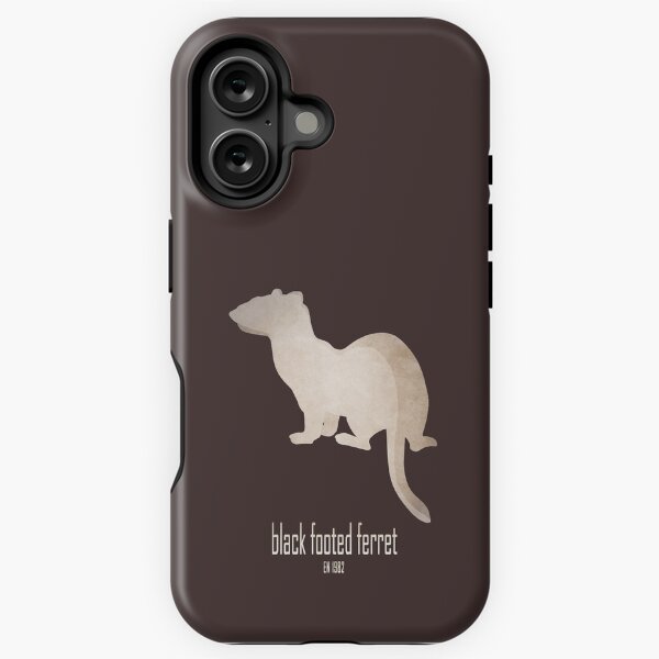 Black footed ferret- Endangered and extinct species (dark background) iPhone Tough Case