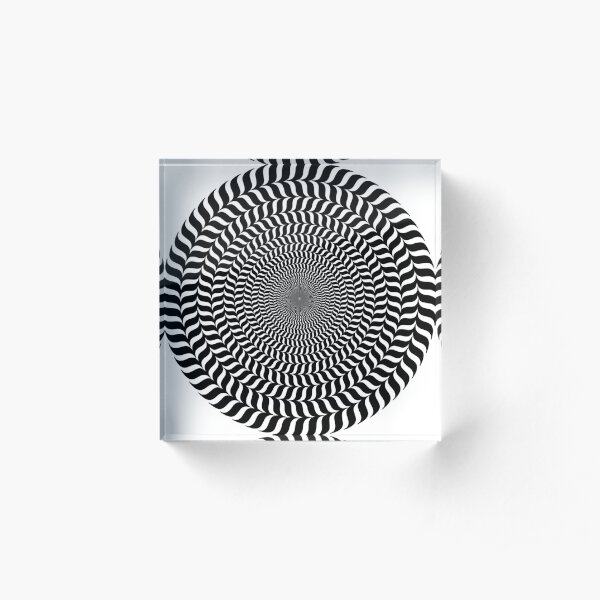 Psychedelic Hypnotic Visual Illusion Acrylic Block