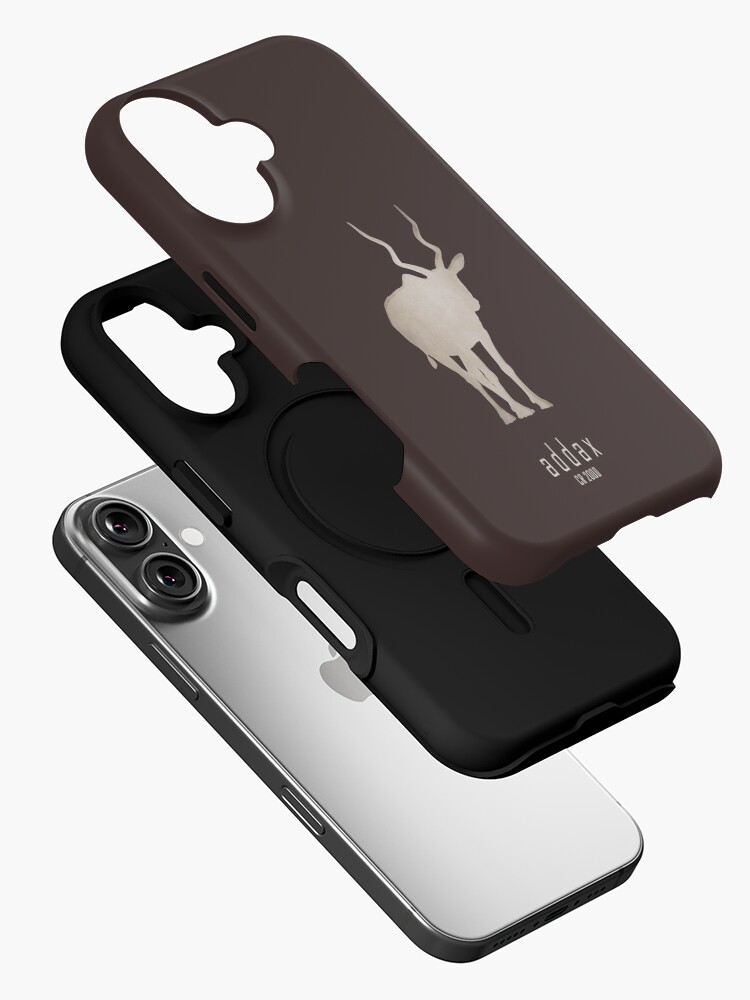 Thumbnail 2 of 4, iPhone Case, Addax - Endangered and extinct animals (dark background) designed and sold by 12images.