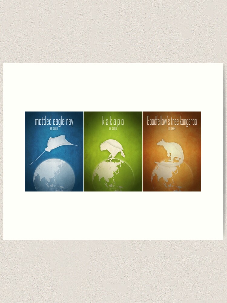 Thumbnail 1 of 3, Art Print, Endangered animals of the Pacific designed and sold by 12images.