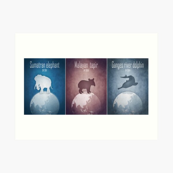 Endangered animals of Asia Art Print