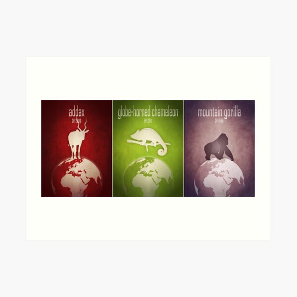 Endangered animals of Africa Art Print