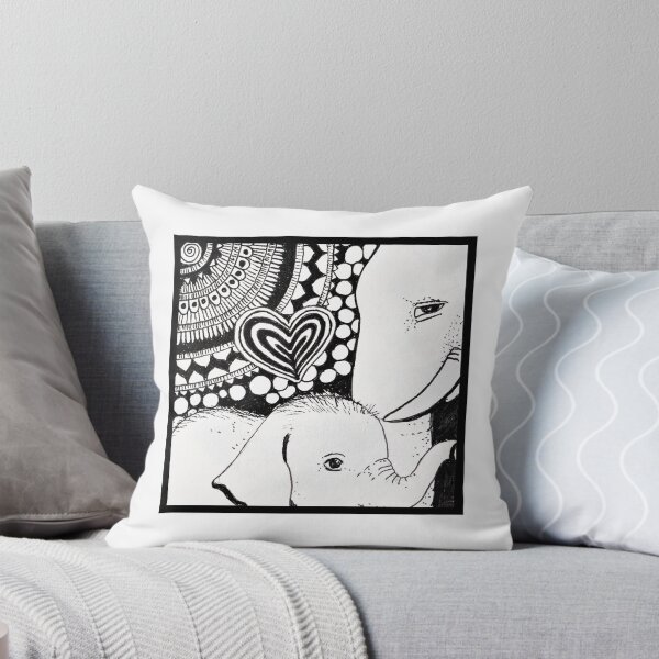 Item preview, Mother And Baby Elephants Ink Art designed and sold by Oirabot.