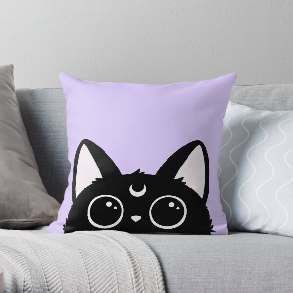 Hewwo? // Purple | Nikury Throw Pillow