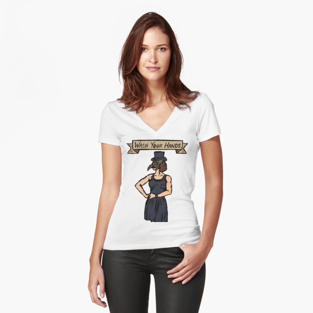 Item preview, Fitted V-Neck T-Shirt designed and sold by kittenry.