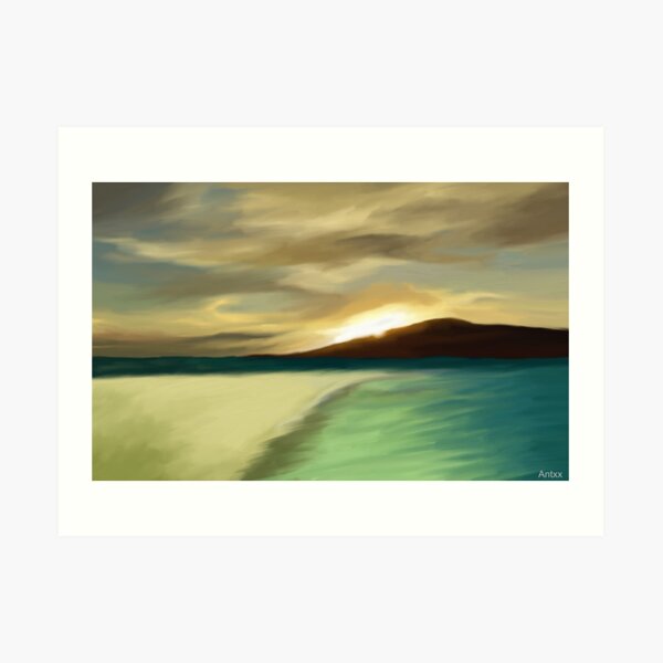 The Island sunset Art Print