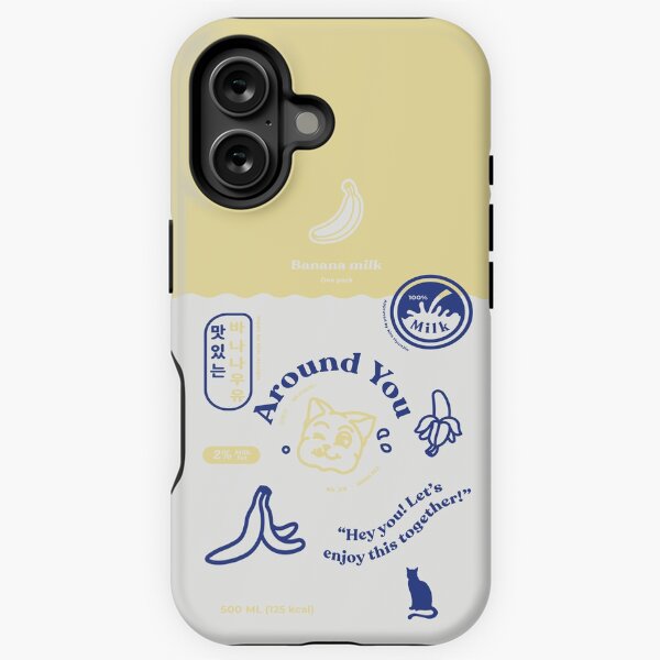 Aperçu de l'œuvre Autour de vous Banana Milk Carton Concept PhoneCase créée et vendue par loonatheconcept.