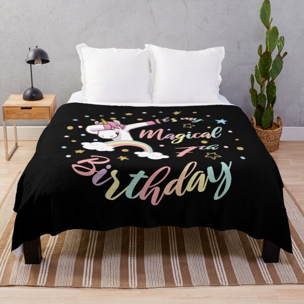 Item preview, It's My Magical 7th Birthday - Dabbing Unicorn Girl B-day design designed and sold by Grabitees.