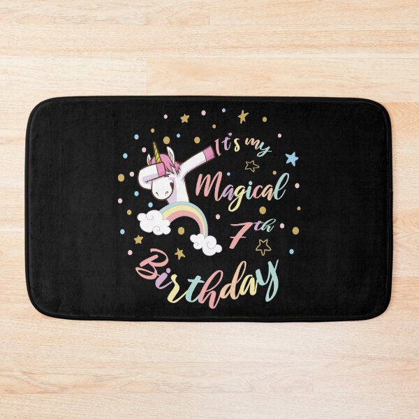 Item preview, It's My Magical 7th Birthday - Dabbing Unicorn Girl B-day design designed and sold by Grabitees.