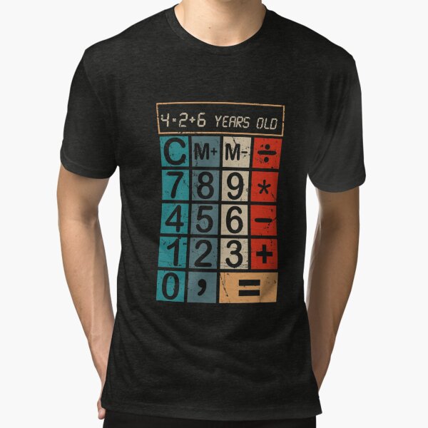 Enfants Nouveauté long à manches courtes T Shirt School Maths jour Calculatrice Retro 