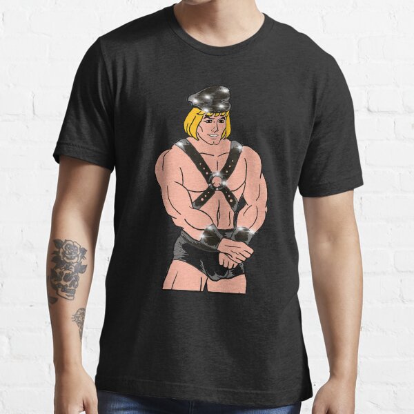 "Leather HeMan" Tshirt for Sale by BiteYourGranny Redbubble
