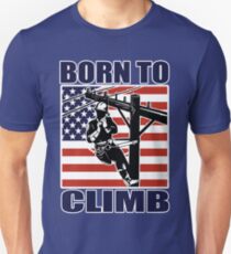 american power lineman electrician repairman pole retro Unisex T-Shirt