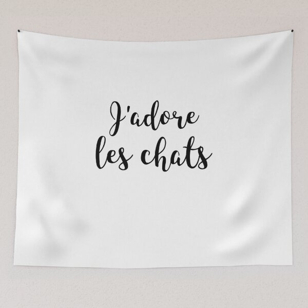 Item preview, J'Adore les Chats, Love Cats, Catlover, Funny Slogan, French Words designed and sold by RougeAtelier.