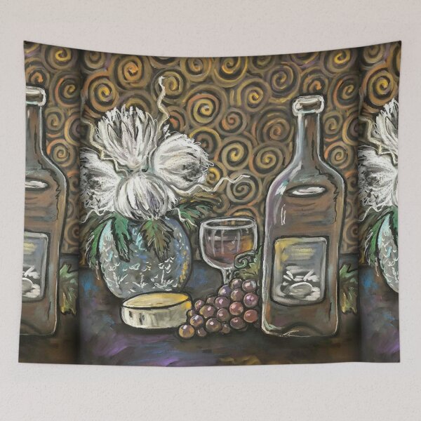Item preview, Wine Swirl / Red Wine / Grapes / Wine Glass / Cheese wheel / Still life  designed and sold by artenvironments.