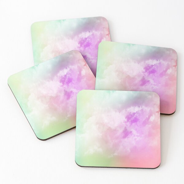 Item preview, Rainbow fluffy clouds on a colorful sky background designed and sold by by-jwp.