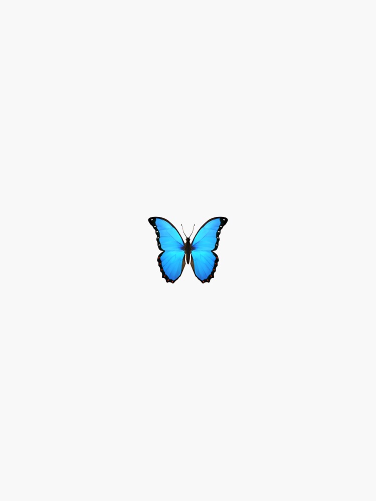 "blue butterfly emoji" Sticker for Sale by alaynalily Redbubble