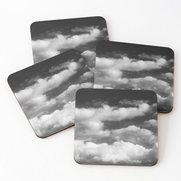 Item preview, White fluffy clouds on black sky background designed and sold by by-jwp.