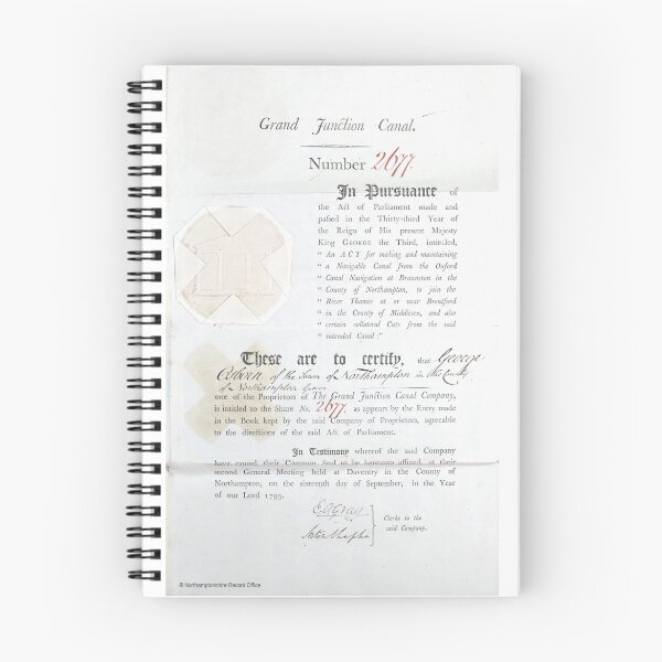 Item preview, Grand Union Canal Share Certificate from 1793 designed and sold by NorthantsPast.